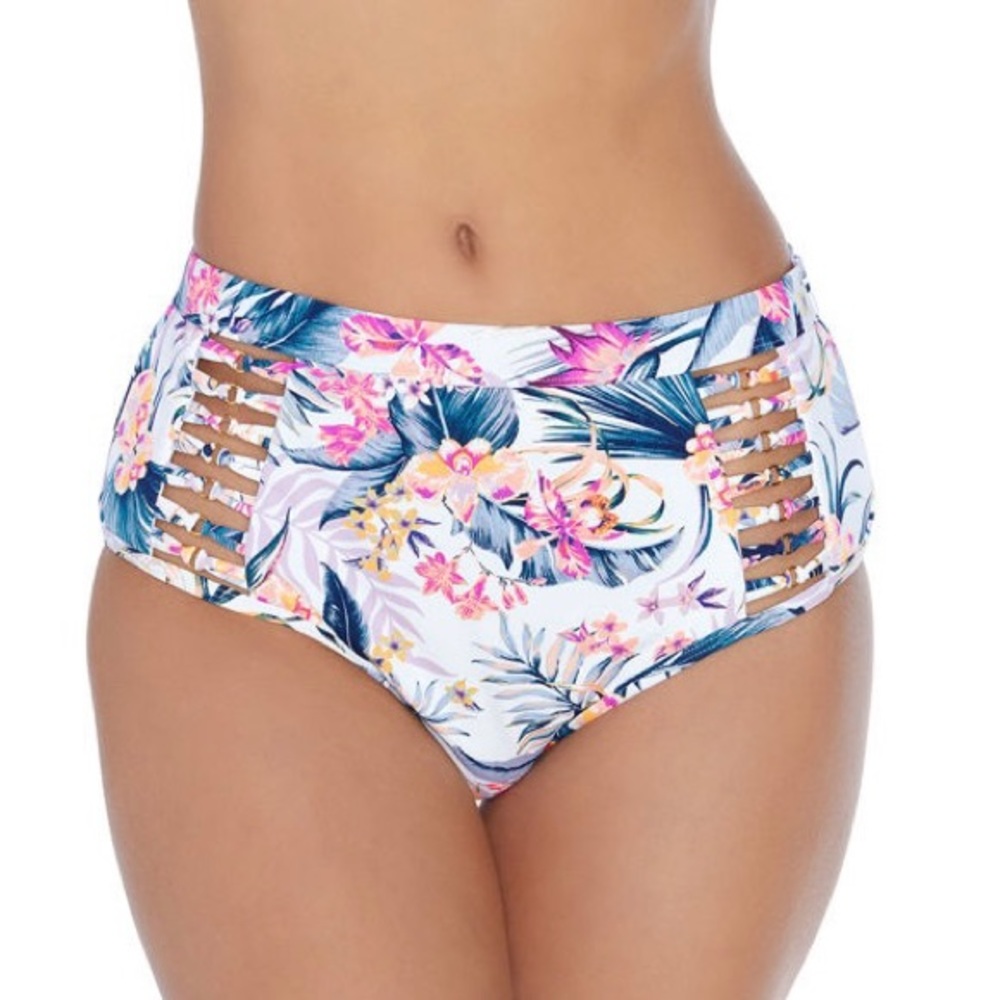 Ambrielle Women’s High Waist Floral Bikini Bottom